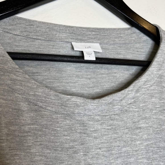 J.Jill Top Long Sleeve Gray Color Scoop Neck Size Knot Viscose Blouse - Picture 2 of 4